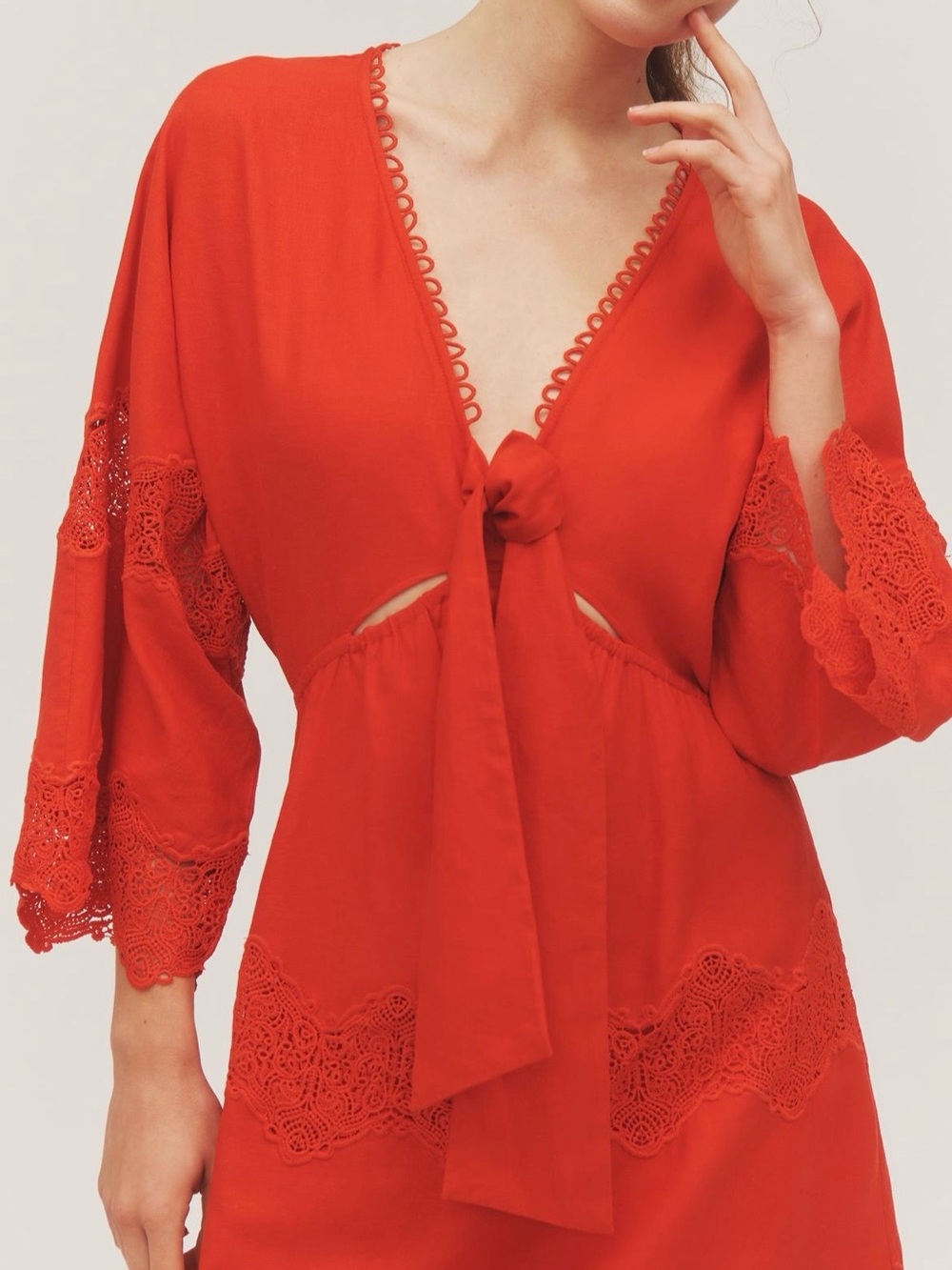 FARM RIO x Anthropologie V-Neck Tie-Front
Midi Dress - NWT - Picture 2 of 8